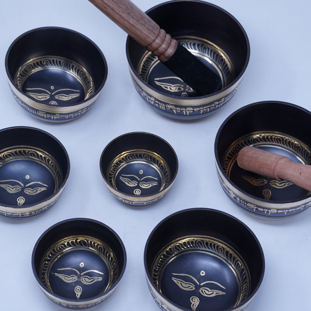 Buddha Eye Singing Bowl: Set of Seven